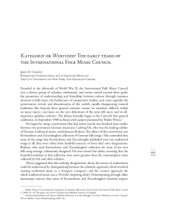 Kategorie or Wertidee? The early years of the International