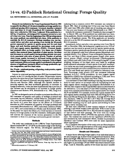 14~s. 42-Paddock Rotational Grazing: Forage Quality