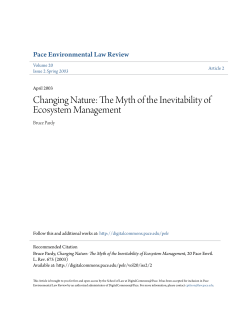 Changing Nature: The Myth of the Inevitability of Ecosystem