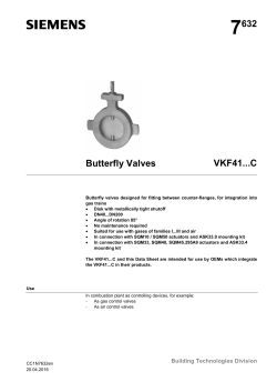 Butterfly Valves VKF41 - Siemens Combustion Controls