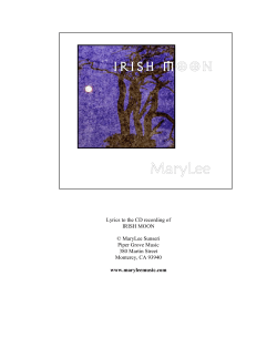 Lyrics to the CD recording of IRISH MOON &copy; MaryLee Sunseri Piper