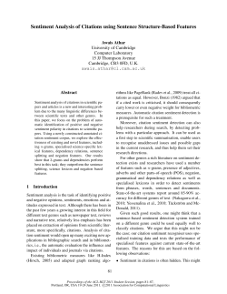 Sentiment Analysis of Citations using Sentence Structure