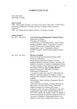 CURRICULUM VITAE - Department of English
