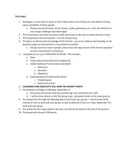 The Project 1. Reimagine a current day TV show so that it takes