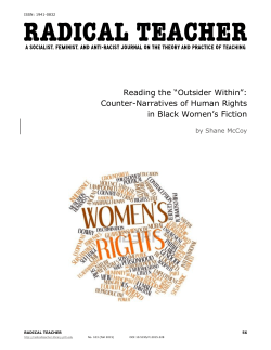 Reading the &ldquo;Outsider Within&rdquo;: Counter-Narratives