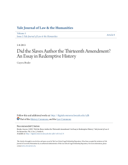 Did the Slaves Author the Thirteenth Amendment?