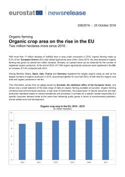 Organic crop area on the rise in the EU