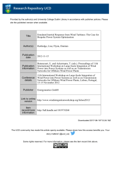 Title Emulated Inertial Response from Wind Turbines