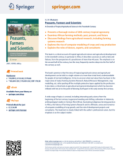 Peasants, Farmers and Scientists