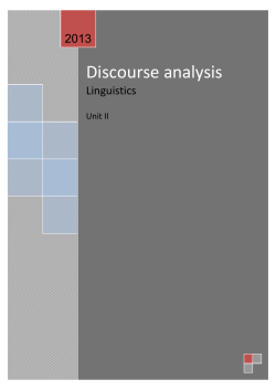 Discourse analysis