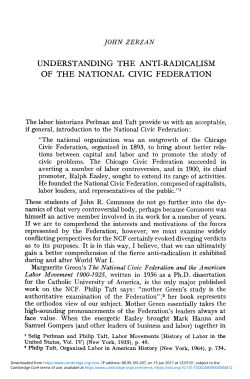 Understanding the Anti-Radicalism of the National Civic Federation