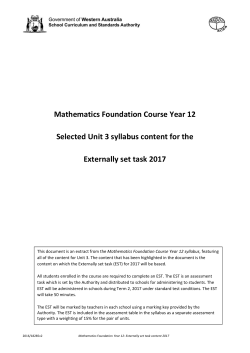 Mathematics Foundation Course Year 12 Selected Unit 3 syllabus