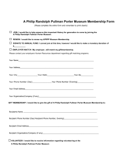 Membership form - The A. Philip Randolph Pullman Porter Museum