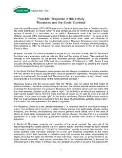 Philosophy response 2 Rousseau and the Social Contract