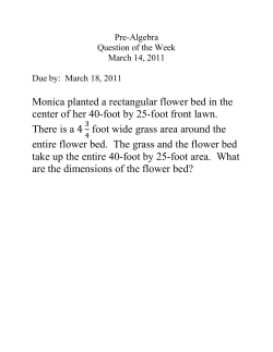 Monica planted a rectangular flower bed in the center of her 40