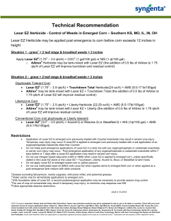 Control of weeds in emerged corn: Lexar EZ