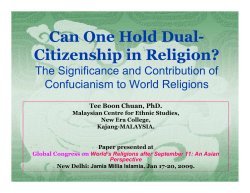 The Significance and Contribution of Confucianism to World Religious