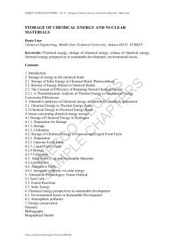 Storage of Chemical Energy and Nuclear Materials