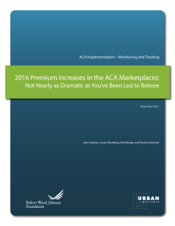 2016 Premium Increases in the ACA Marketplaces