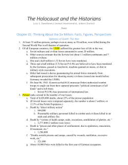 The Holocaust and the Historians