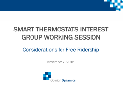 SMART THERMOSTATS INTEREST GROUP WORKING SESSION
