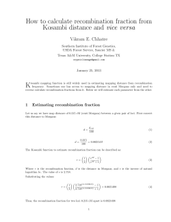How to calculate recombination fraction from
