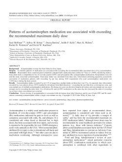 Patterns of acetaminophen medication use