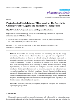 Phytochemical Modulators of Mitochondria: The Search for