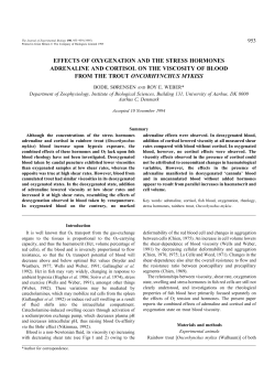 effects of oxygenation and the stress hormones adrenaline and