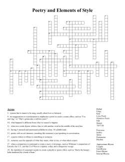 Poetry and Elements of Style