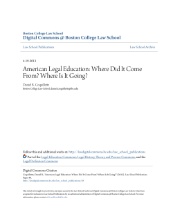 American Legal Education: Where Did It Come From?