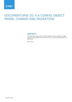 Documentum D2 4.6 Config Object Model Change and