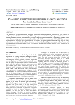 Evaluation of Bifenthrin Genotoxicity on Channa