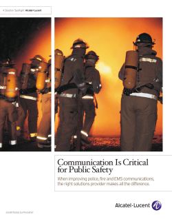 Communication Is Critical for Public Safety - Alcatel
