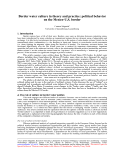 Border water culture in theory and practice: political behavior on the