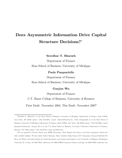 Does Asymmetric Information Drive Capital Structure