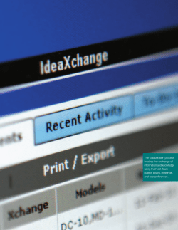 The collaboration process involves the exchange of information and