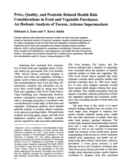 Price, Quality, and Pesticide Related Health Risk Considerations in