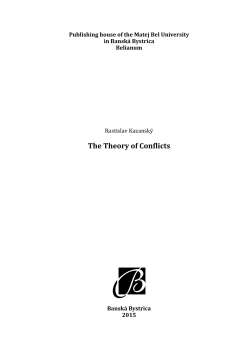 The Theory of Conflicts - Fakulta politick&yacute;ch vied a medzin&aacute;rodn&yacute;ch