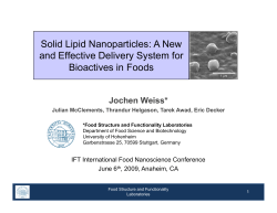 Solid Lipid Nanoparticles: A New and Effective Delivery