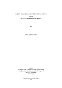 ANCIENT CLIMATE AND ENVIRONMENTAL HISTORY