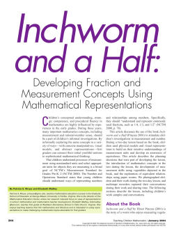 Inchworm and a Half: Developing Fraction and Measurement