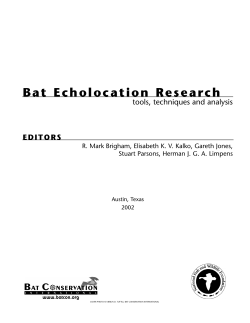 Bat Echolocation Researc h - Bat Conservation International