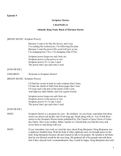 Episode 9 Scripture Stories CHAPTER 14 Abinadi, King