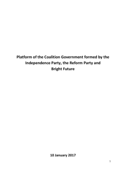 Platform of the Coalition Government formed by the