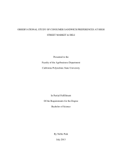 observational study of consumer sandwich preferences at high