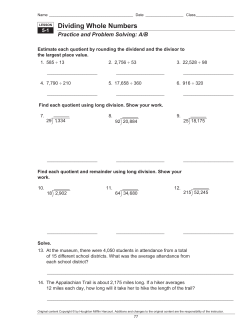 Dividing Whole Numbers