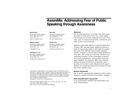 AwareMe: Addressing Fear of Public Speaking through