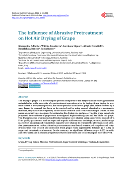 The Influence of Abrasive Pretreatment on Hot Air Drying of Grape