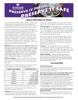 MF3171 Sassy Safe Salsa at Home - KSRE Bookstore